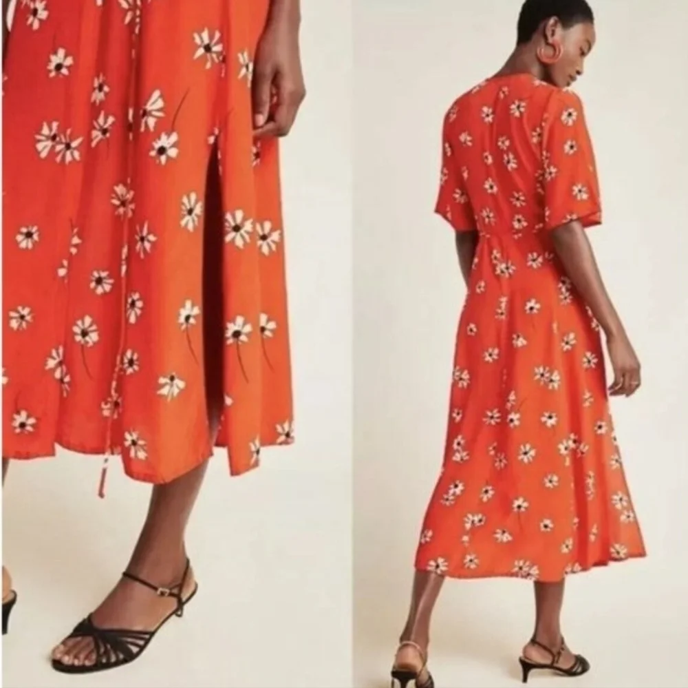 ❤️ NWOT! FAITHFULL THE BRAND × ANTHROPOLOGIE RIVERA FLORAL WRAP MIDI DRESS, S - Picture 2 of 12